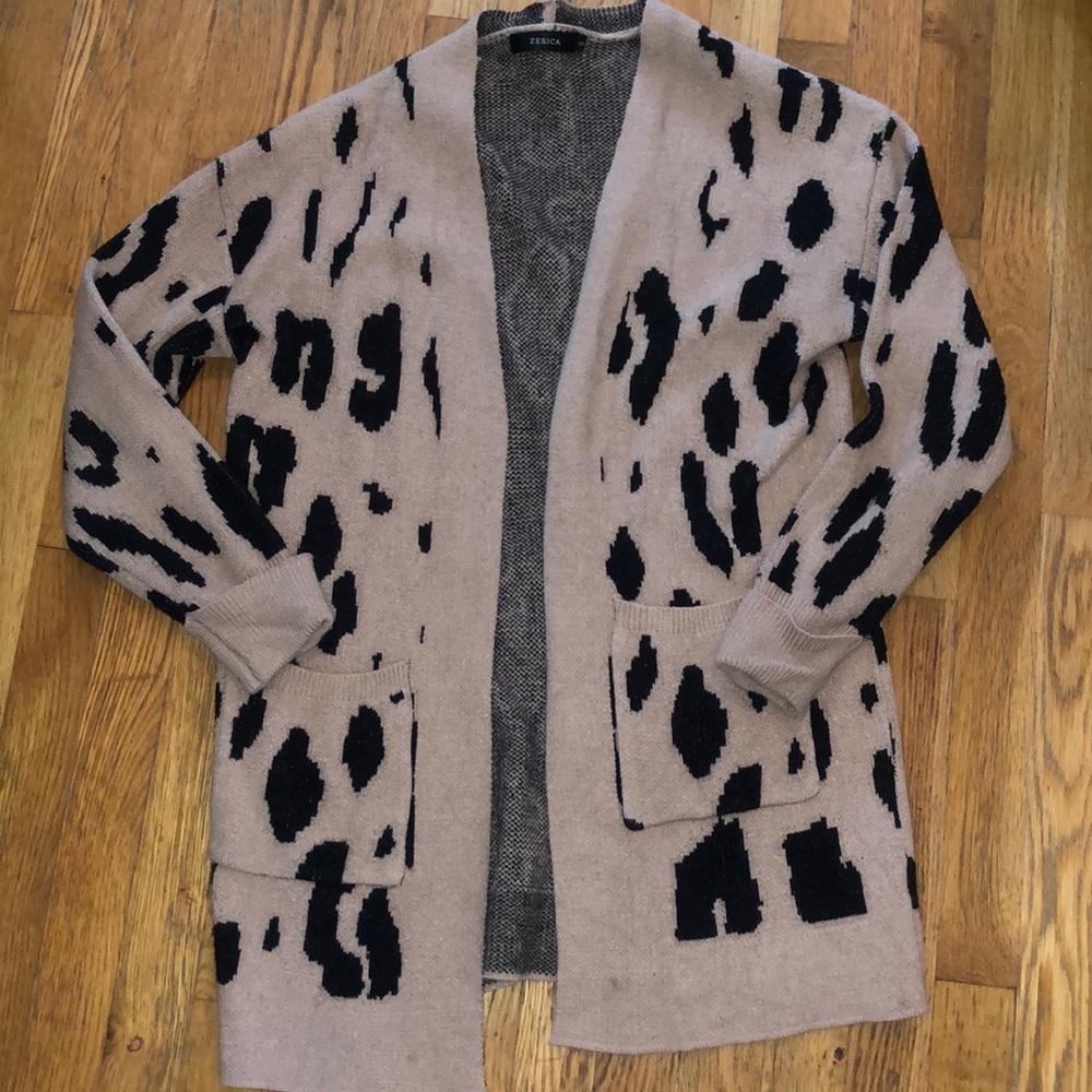 Cozy animal print cardigan